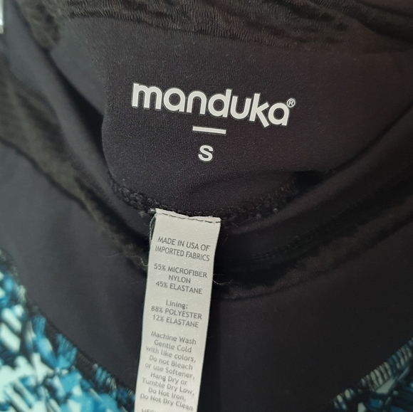 MANDUKA Athletic Leggings Cropped Black/Blue Women's Size S - Picture 7 of 9